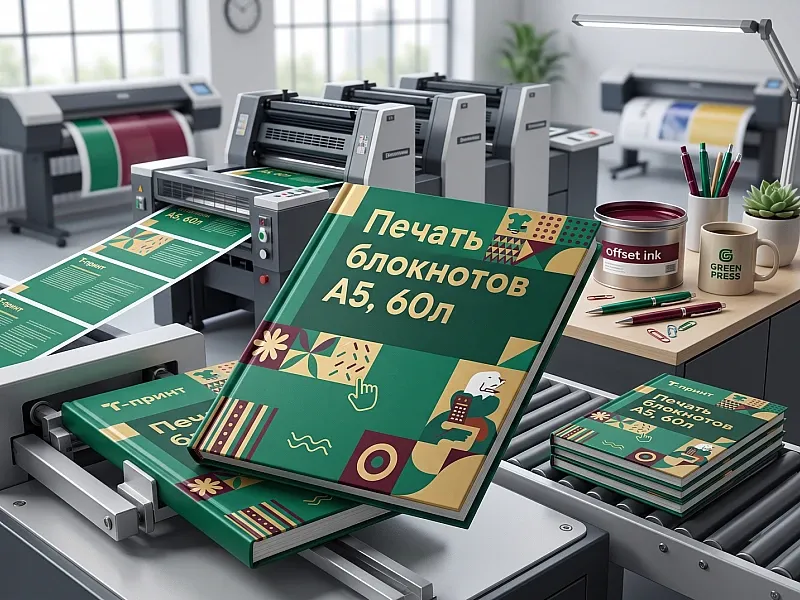 заказать Печать блокнотов А5, 60л