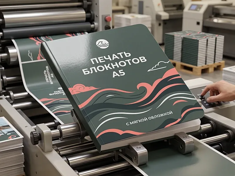 Печать блокнотов А5 с мягкой обложкой на заказ