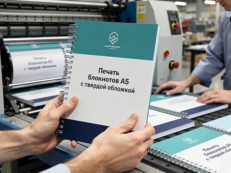 Печать блокнотов А5 с твердой обложкой дешево