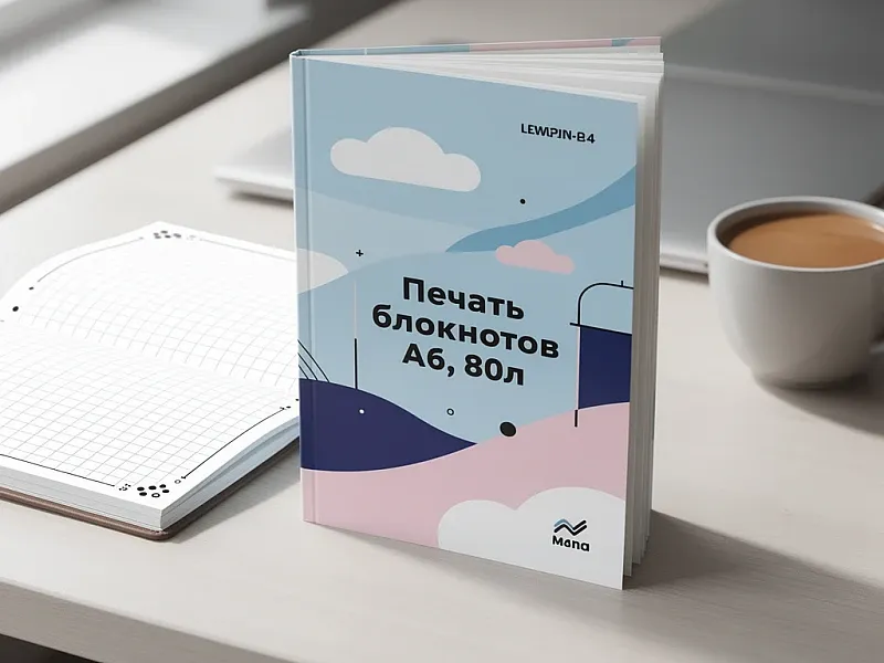 Печать блокнотов А6, 80л дешево