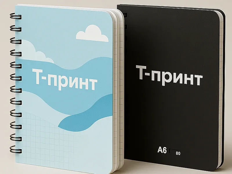 Печать блокнотов А6, 80л на заказ