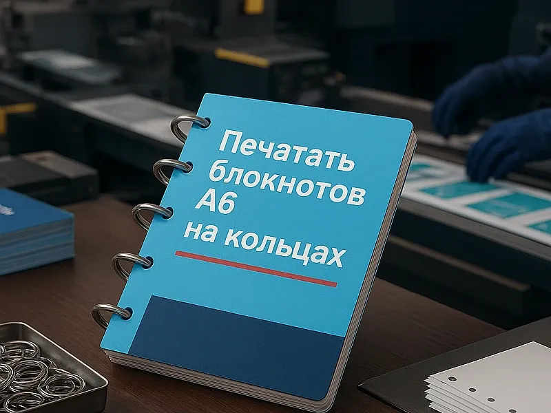 заказать Печать блокнотов А6 на кольцах