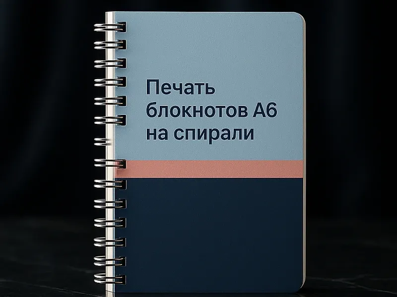 Печать блокнотов А6 на спирали дешево