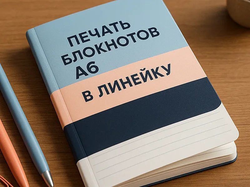 Печать блокнотов А6 в линейку недорого