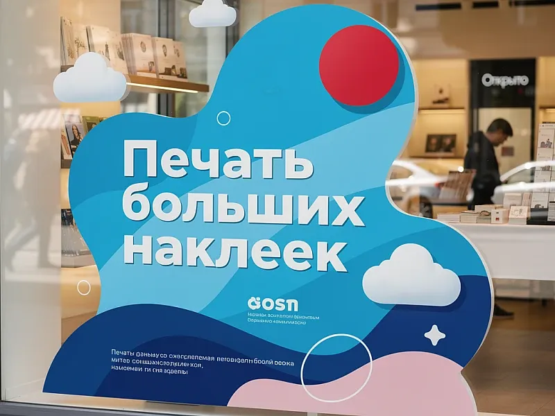 Печать больших наклеек недорого