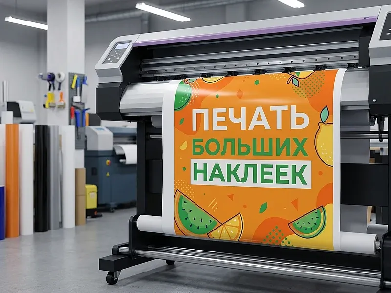 Печать больших наклеек дешево