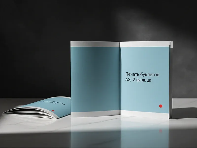 Печать буклетов А3, 2 фальца дешево