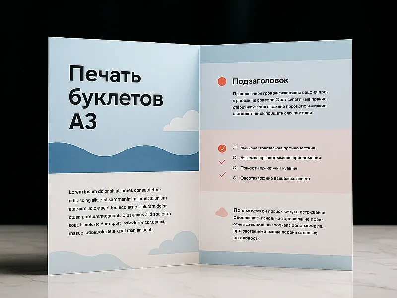 Печать буклетов А3 дешево