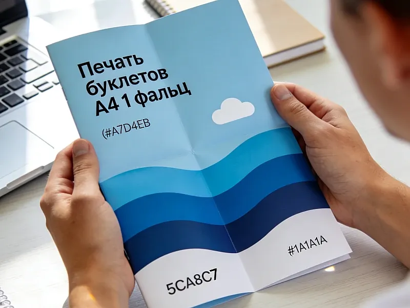 Печать буклетов А4 1 фальц дешево