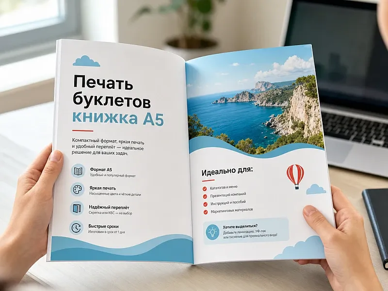 заказать Печать буклетов книжка А5