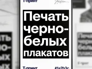 Печать черно-белых плакатов в Москве