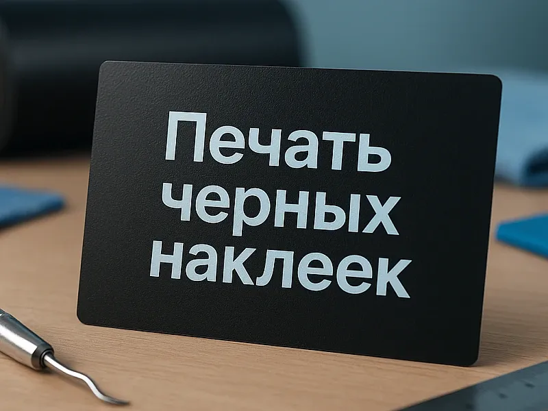 заказать Печать черных наклеек