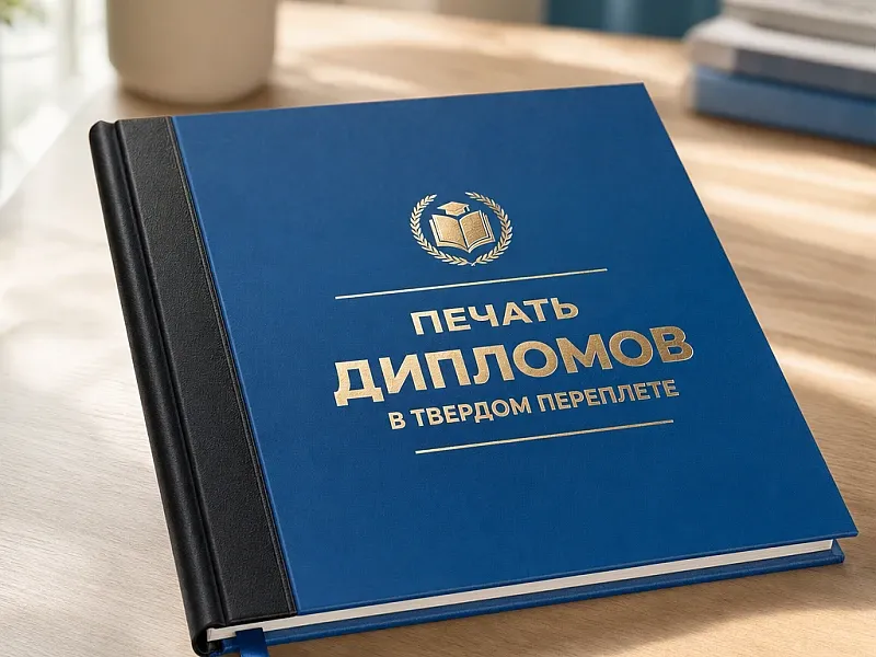 Печать дипломов в твердом переплете недорого