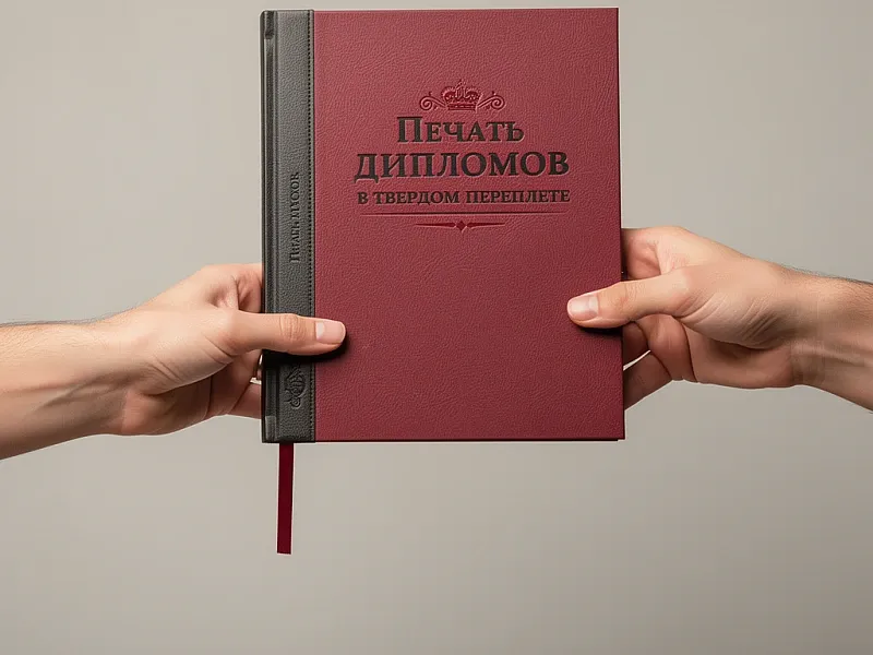 Печать дипломов в твердом переплете на заказ