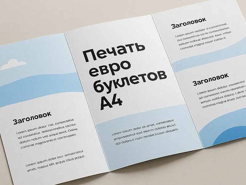 Печать евро буклетов А4 недорого
