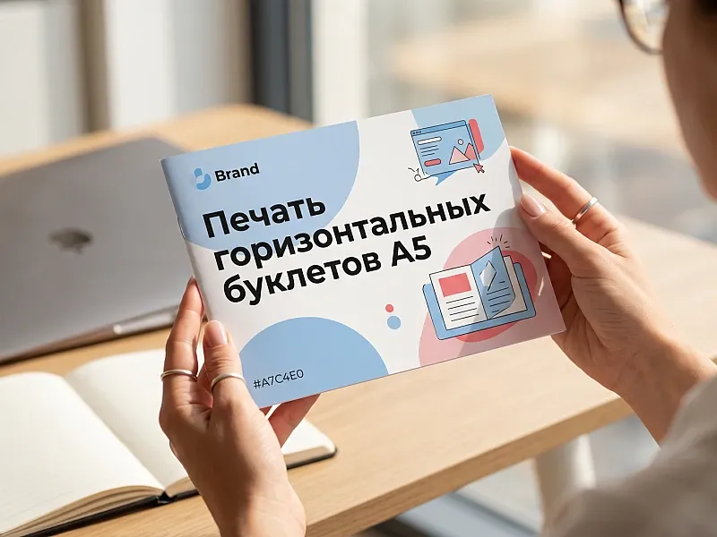 Печать горизонтальных буклетов А5 на заказ