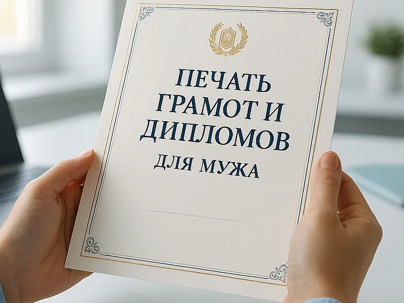 Печать грамот и дипломов для мужа на заказ
