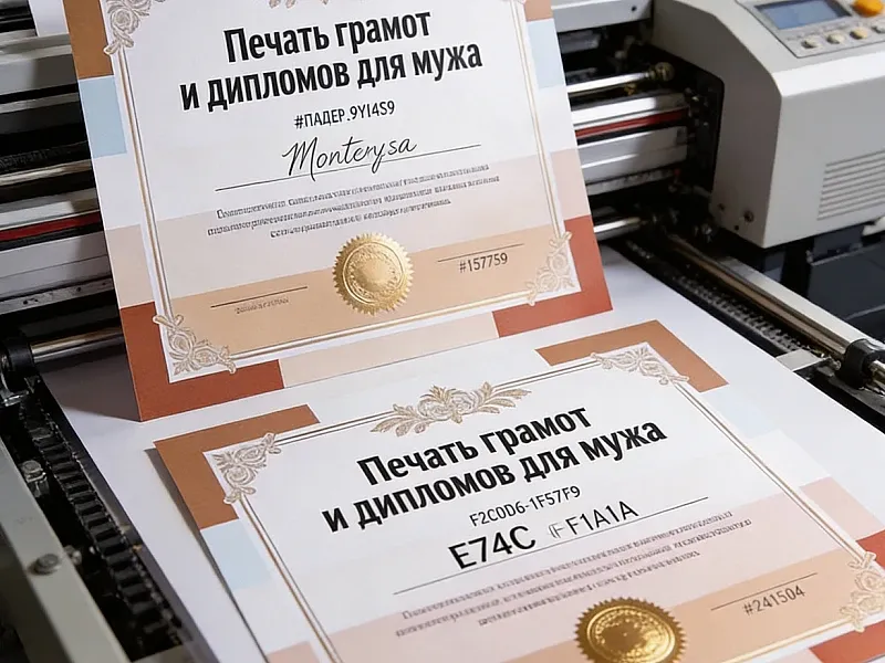 заказать Печать грамот и дипломов для мужа