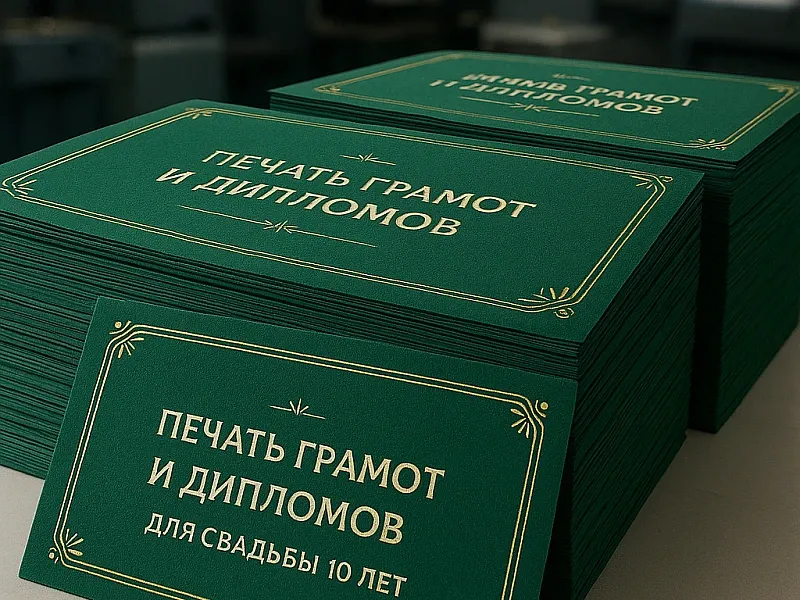 Печать грамот и дипломов для свадьбы 10 лет недорого