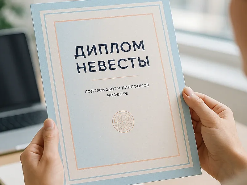 Печать грамот и дипломов невесте на заказ