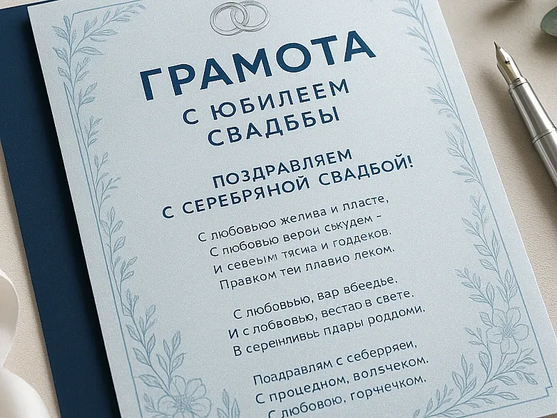Печать грамот и дипломов с юбилеем свадьбы дешево