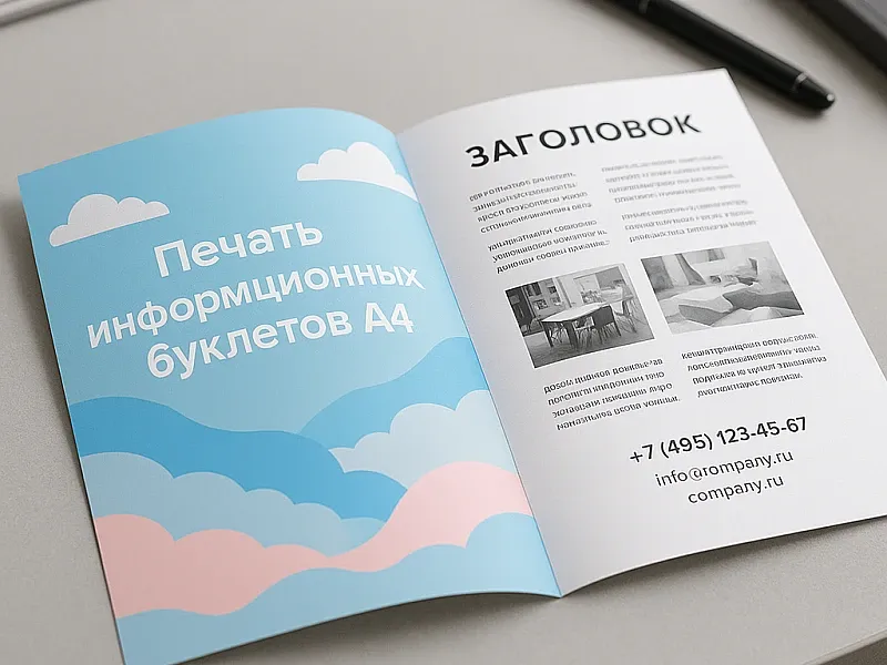 Печать информационных буклетов А4 недорого