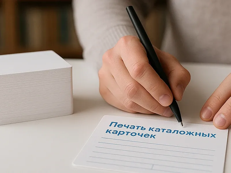 Печать каталожных карточек недорого