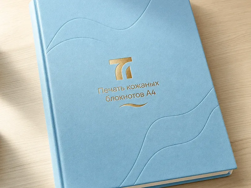 Печать кожаных блокнотов А4 на заказ