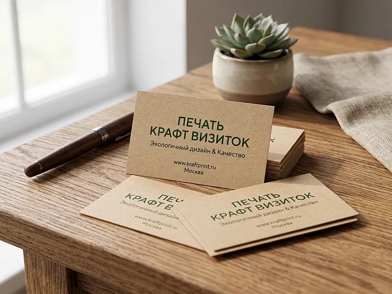 Печать крафт визиток на заказ