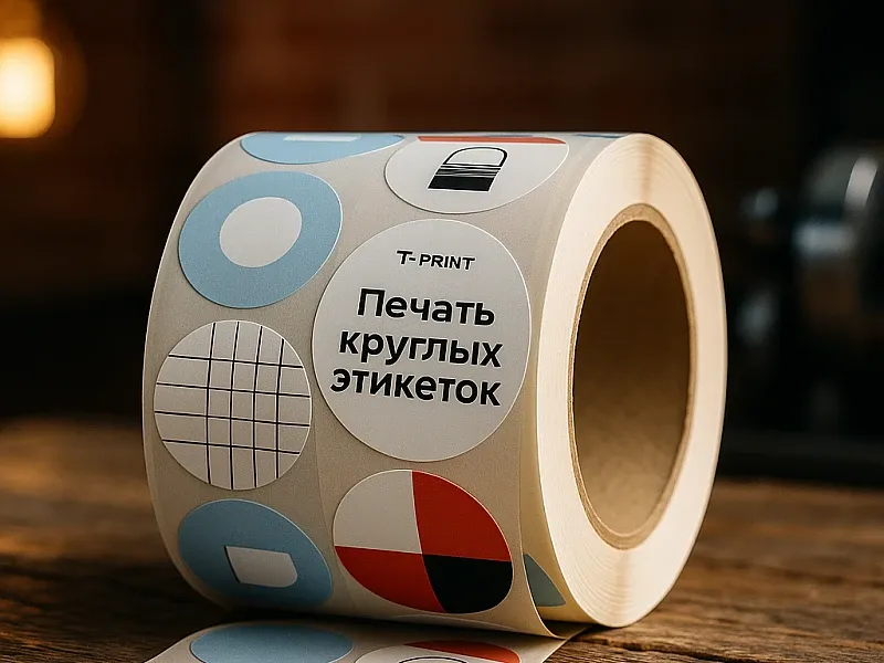Печать круглых этикеток дешево