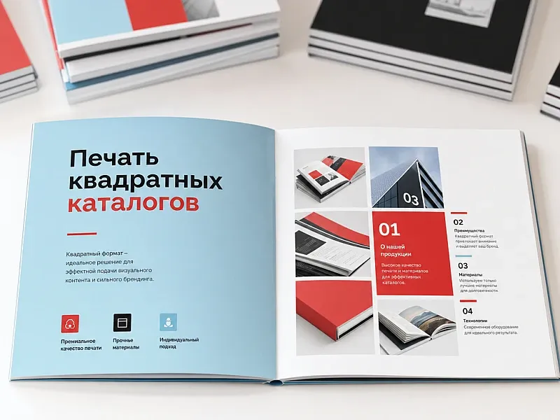Печать квадратных каталогов на заказ