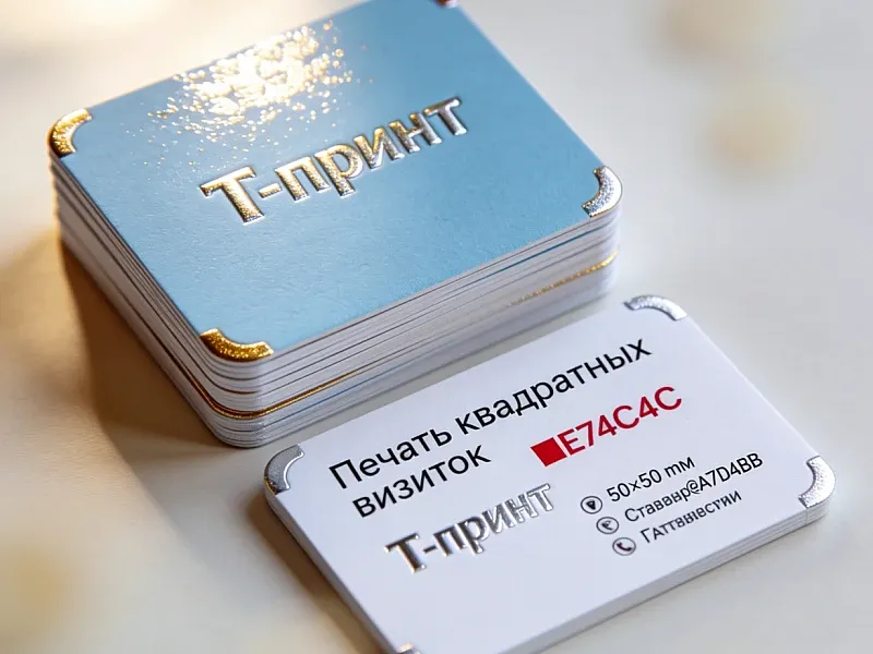 Печать квадратных визиток на заказ