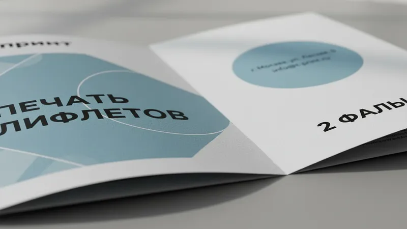 Печать лифлетов 2 фальца недорого