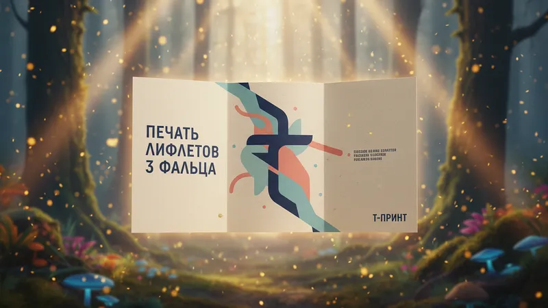 Печать лифлетов 3 фальца дешево