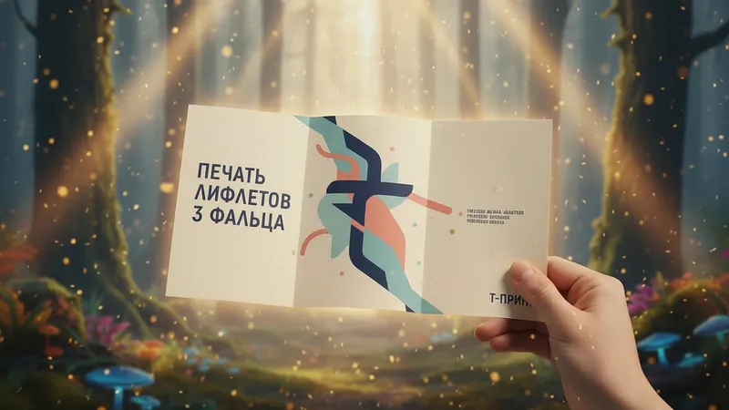 Печать лифлетов 3 фальца на заказ