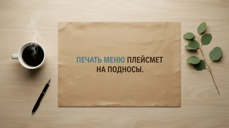 Печать меню плейсмет на подносы дешево
