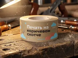 Печать на коричневом скотче в Москве
