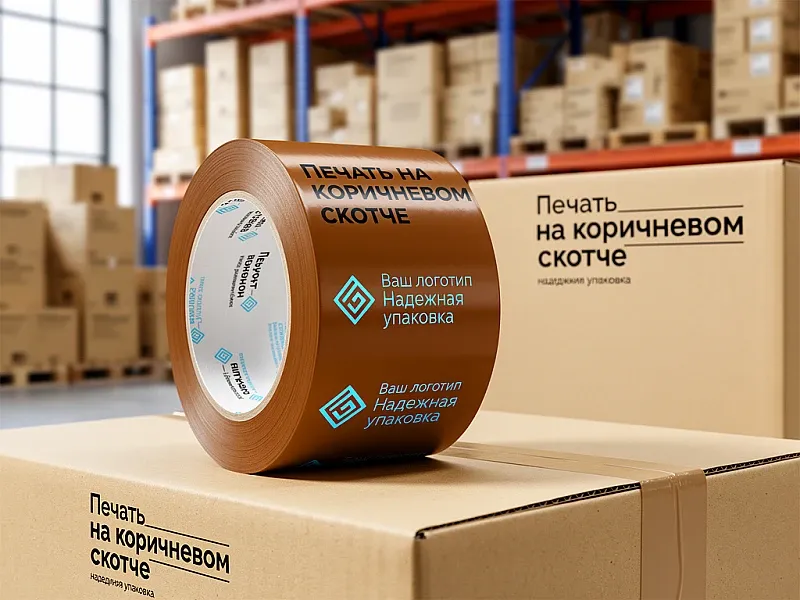 заказать Печать на коричневом скотче