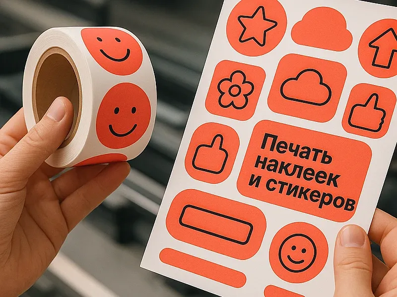 Печать наклеек и стикеров недорого