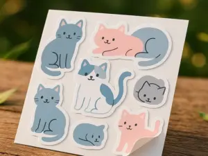 Печать наклеек котиков в Москве
