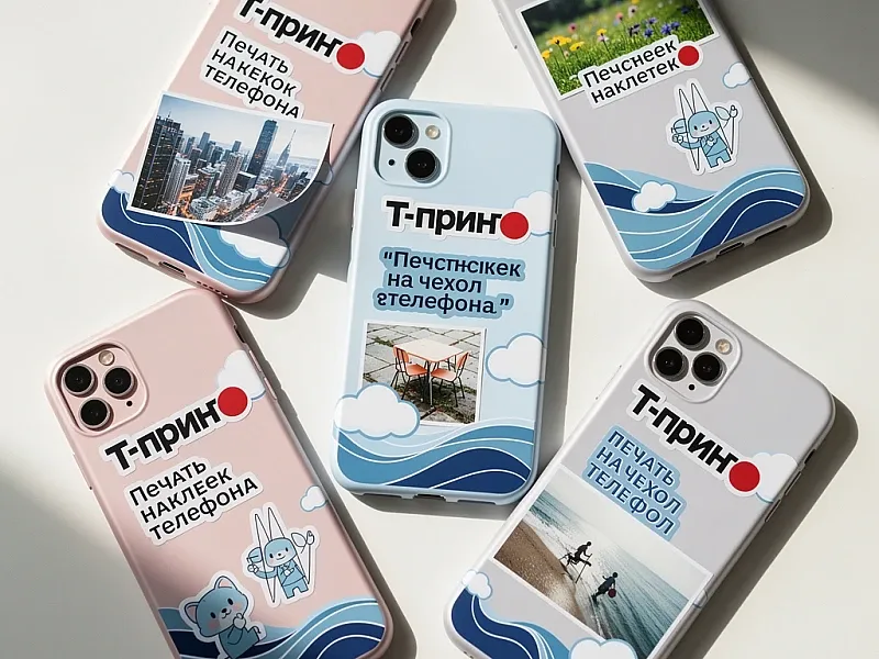 заказать Печать наклеек на чехол телефона