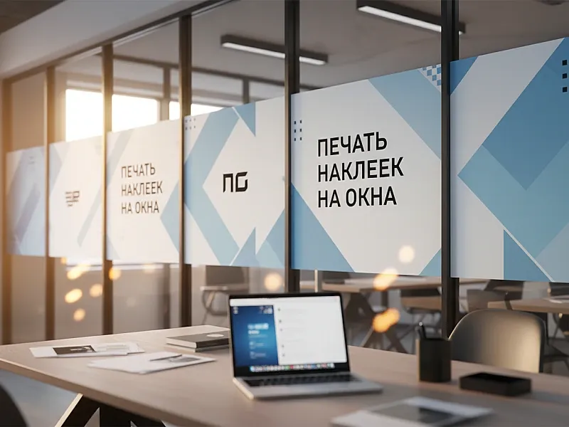 заказать Печать наклеек на окна