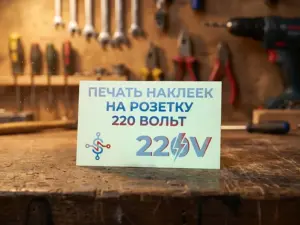 Печать наклеек на розетку 220 вольт в Москве