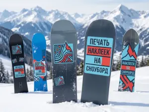 Печать наклеек на сноуборд в Москве