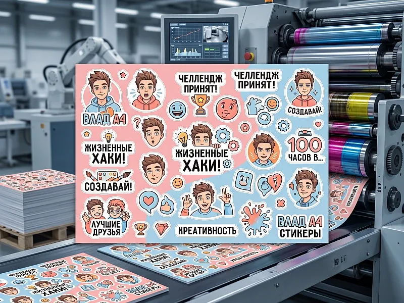 Печать наклеек Влад А4 на заказ