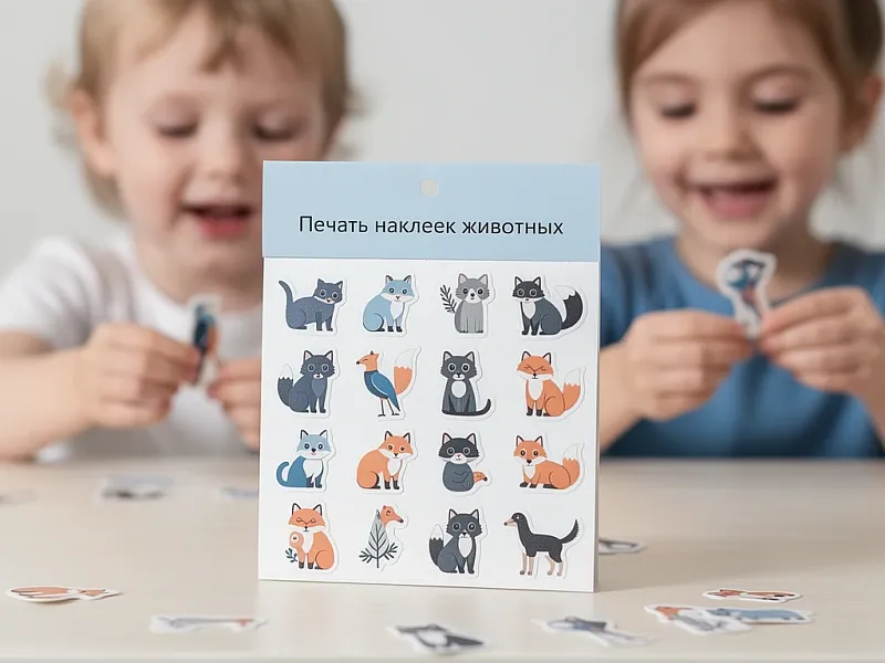 заказать Печать наклеек животных