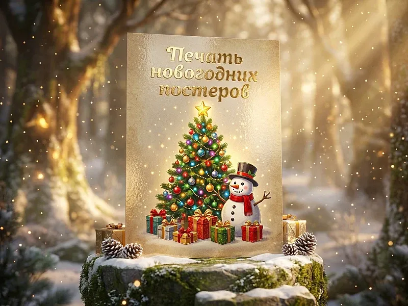 Печать новогодних постеров недорого