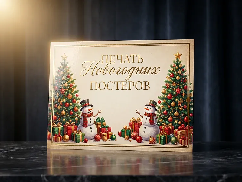 Печать новогодних постеров дешево