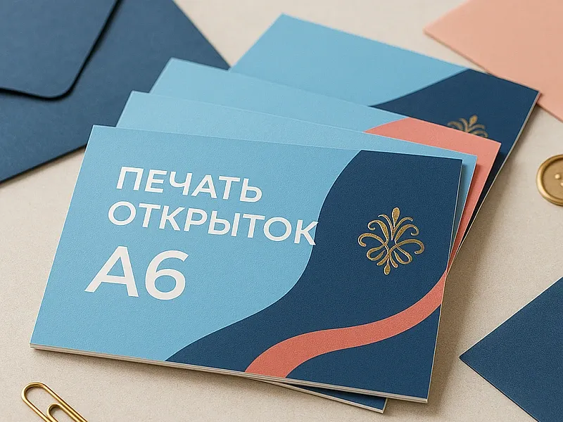 Печать открыток А6 дешево