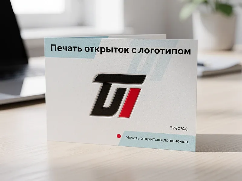 Печать открыток с логотипом дешево
